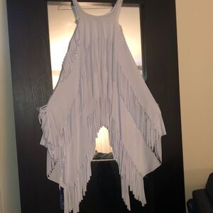 TANK top. Long white fringe. Size small
